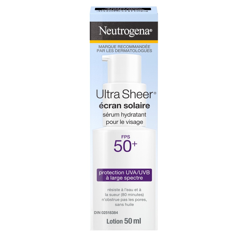 Écran solaire NEUTROGENA® ULTRA SHEER® Sérum hydratant pour le visage FPS 50+