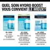 Trois types de gel-crème NEUTROGENA® Hydro Boost, accompagnés de la question « Quel soin Hydro Boost vous convient le mieux? »
