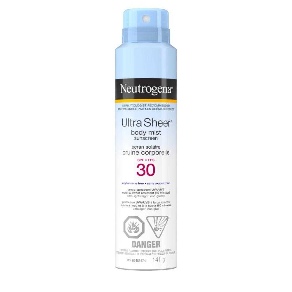 Neutrogena Ultra Sheer Body Mist Sun Protection Spray, 30 SPF, 141g