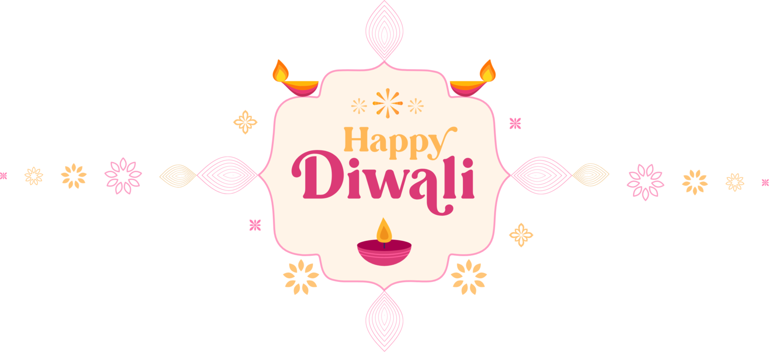 Decorative text that says ‘Happy Diwali’